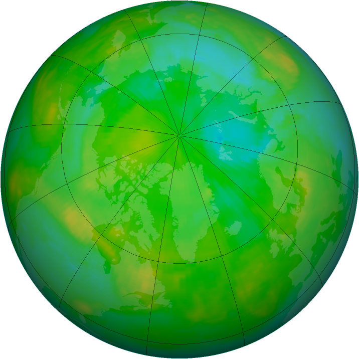 Arctic ozone map for 22 July 1984